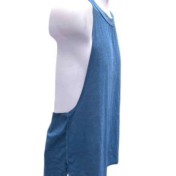 Icyzone Tank Top Teal Blue Racerback Side Cutouts Workout Mens Size Large - Picture 4 of 7